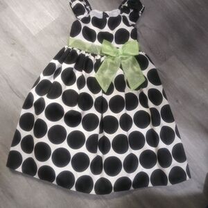 Cherokee Black & White Polka Dot Dress Sz 6X